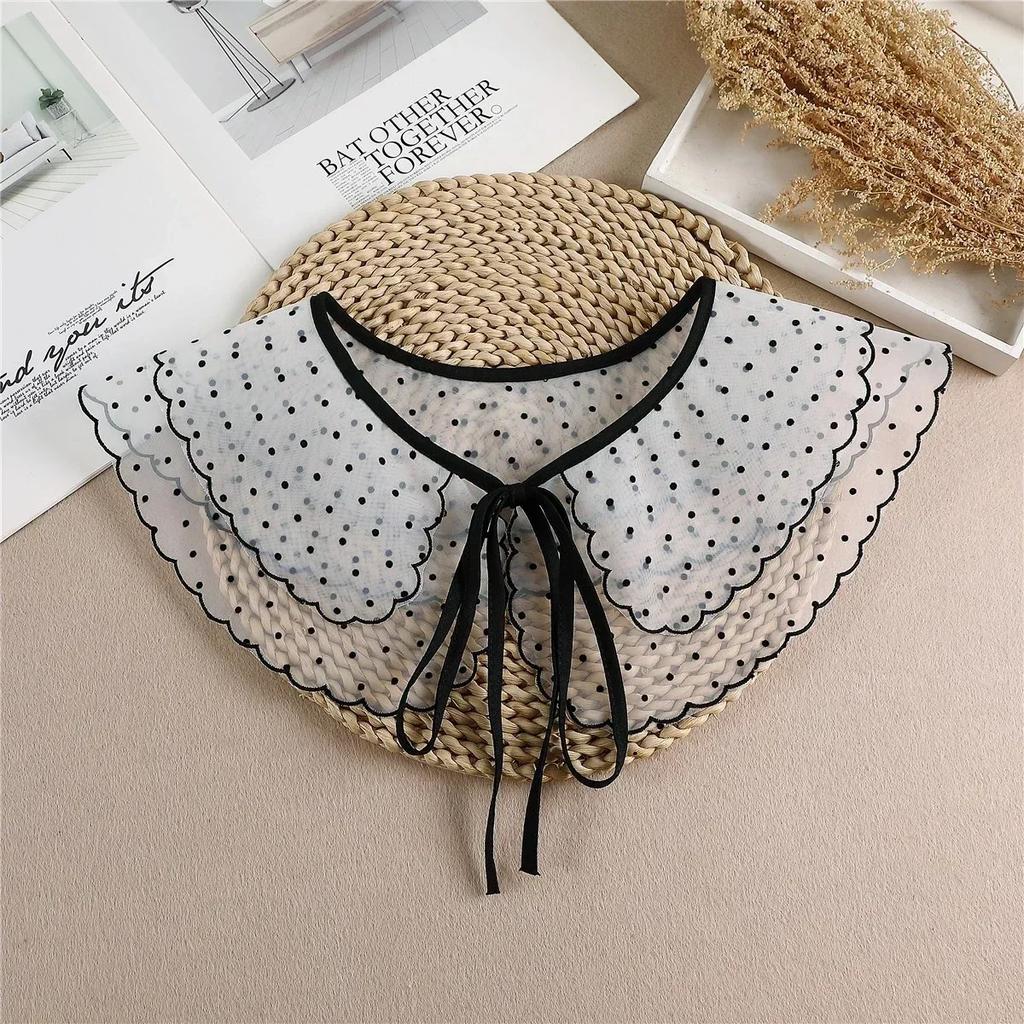 Summer Bow Tie Shawl White Fake Collars for Women Removable Dress Detachable Collar Wrap Shawl  False Collar Decor