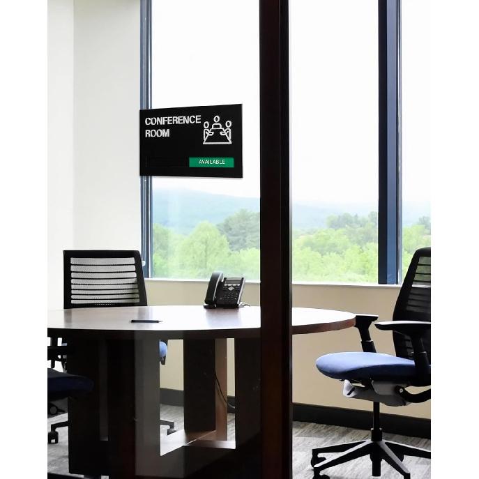 Conference Room Door Signs for Office, Meeting In Progress Door Sign, In Use Available Slider Indicator Tells Whether Room Vacant Or Occupied