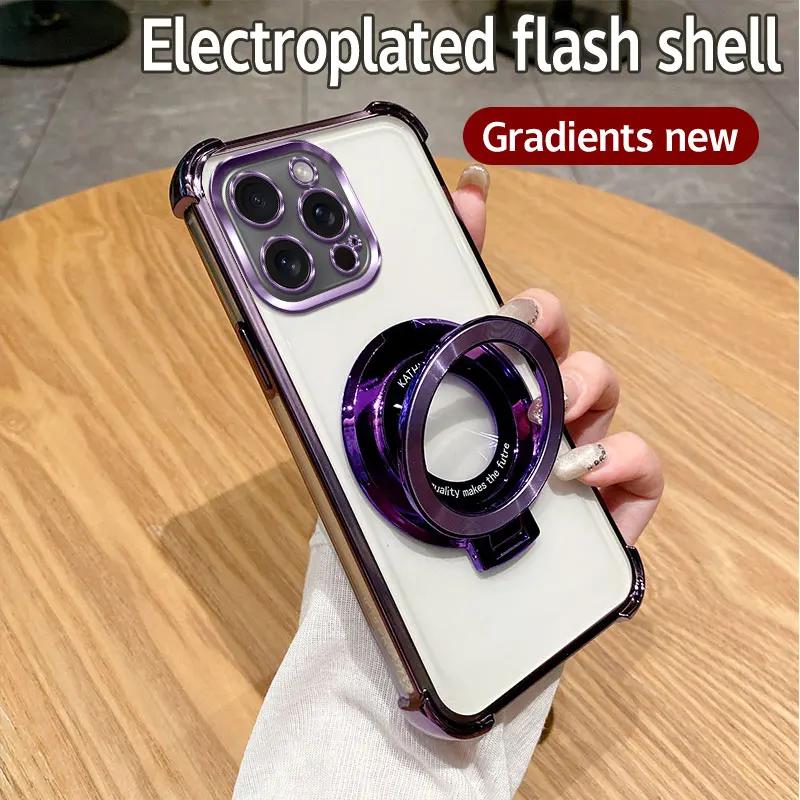 Противоударный магнитный кронштейн для Magsafe прозрачный чехол для Funda vivo Y03 Y02 Y16 Y28 Y18 Y33S Y21S Y76 Y36 с подставкой-держателем крышка