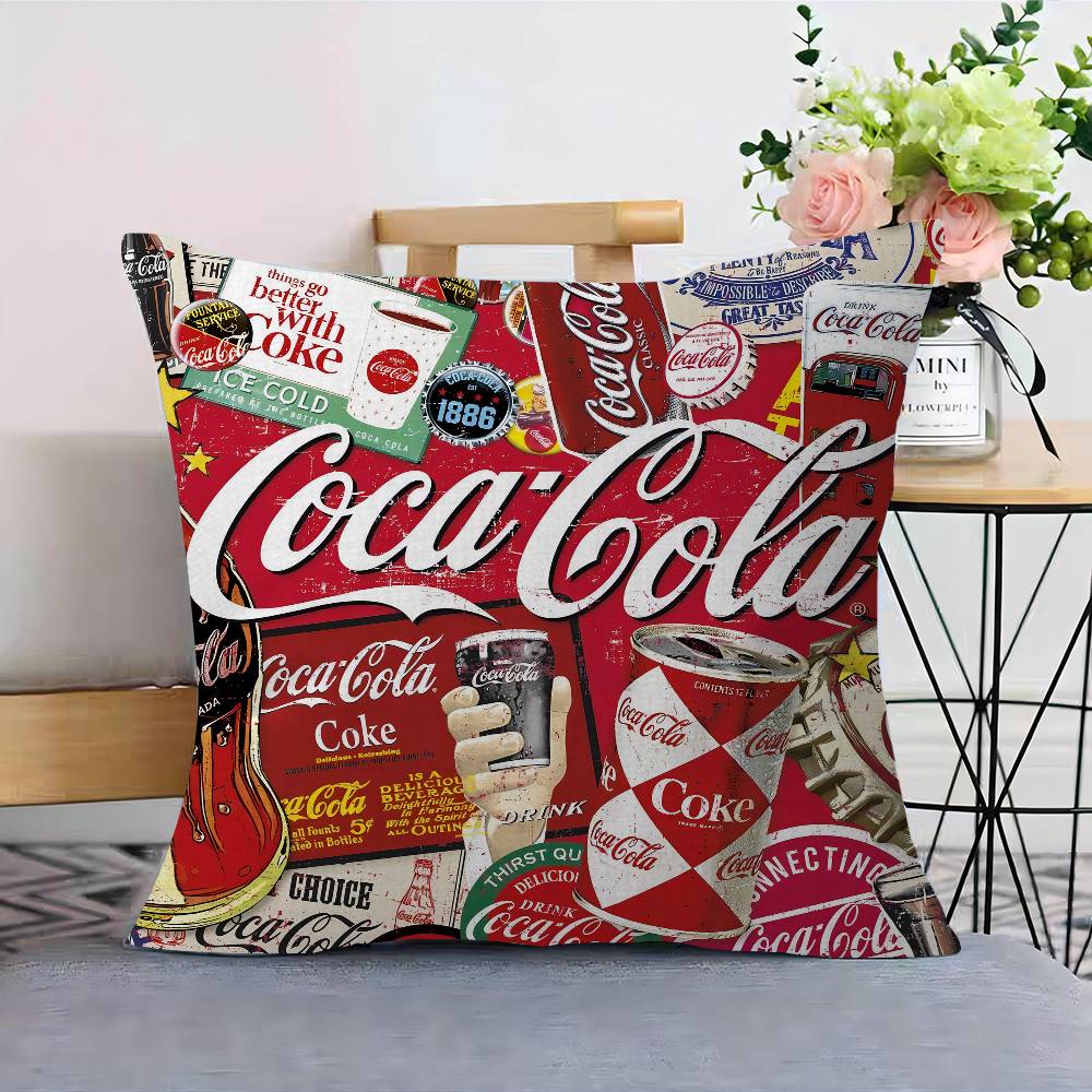 C-Coca Logo C-Colas Pillow Cover For Bedroom Room And Living Room Sofa Decorative Cushion Cover