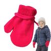 Comfortable Warm Kids Ski Gloves Knitted Snow Gloves With String Mittens Cute Kids Winter Accessories For Skiing Skating