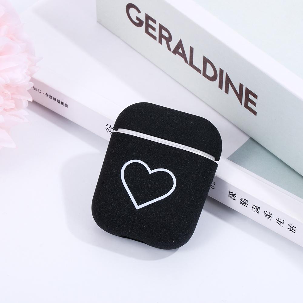 New Matte Couples Love Heart Hard PC Case For Apple Airpods Protective Cover