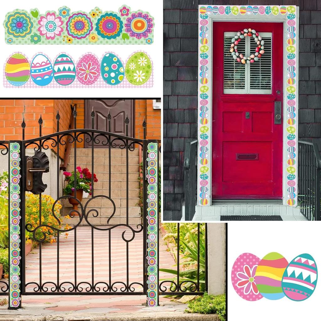 69ft Easter Bulletin Board Borders Easter Eggs Spring Theme Flowers Bulletin Board Decorations Spring Trim Border Paper Holiday Borders Border for
