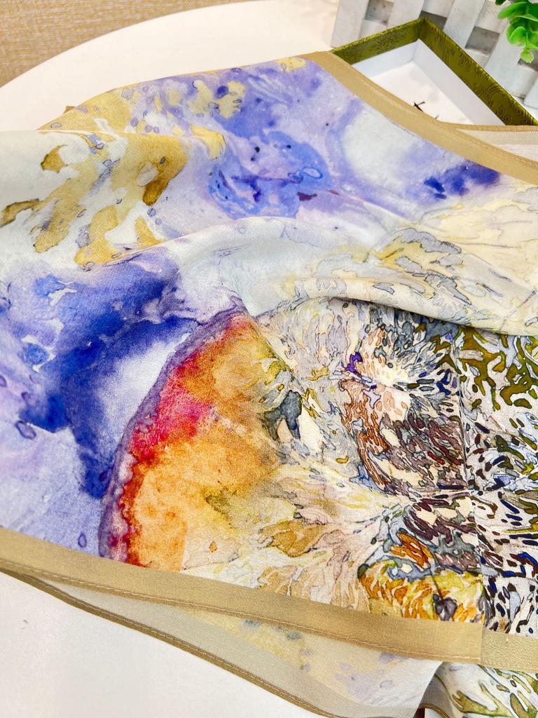 Yearning For Life! Double Crepe Silk Scarf Women'S Spring Summer Versatile Mulberry Silk Scarf Decorative Streamer