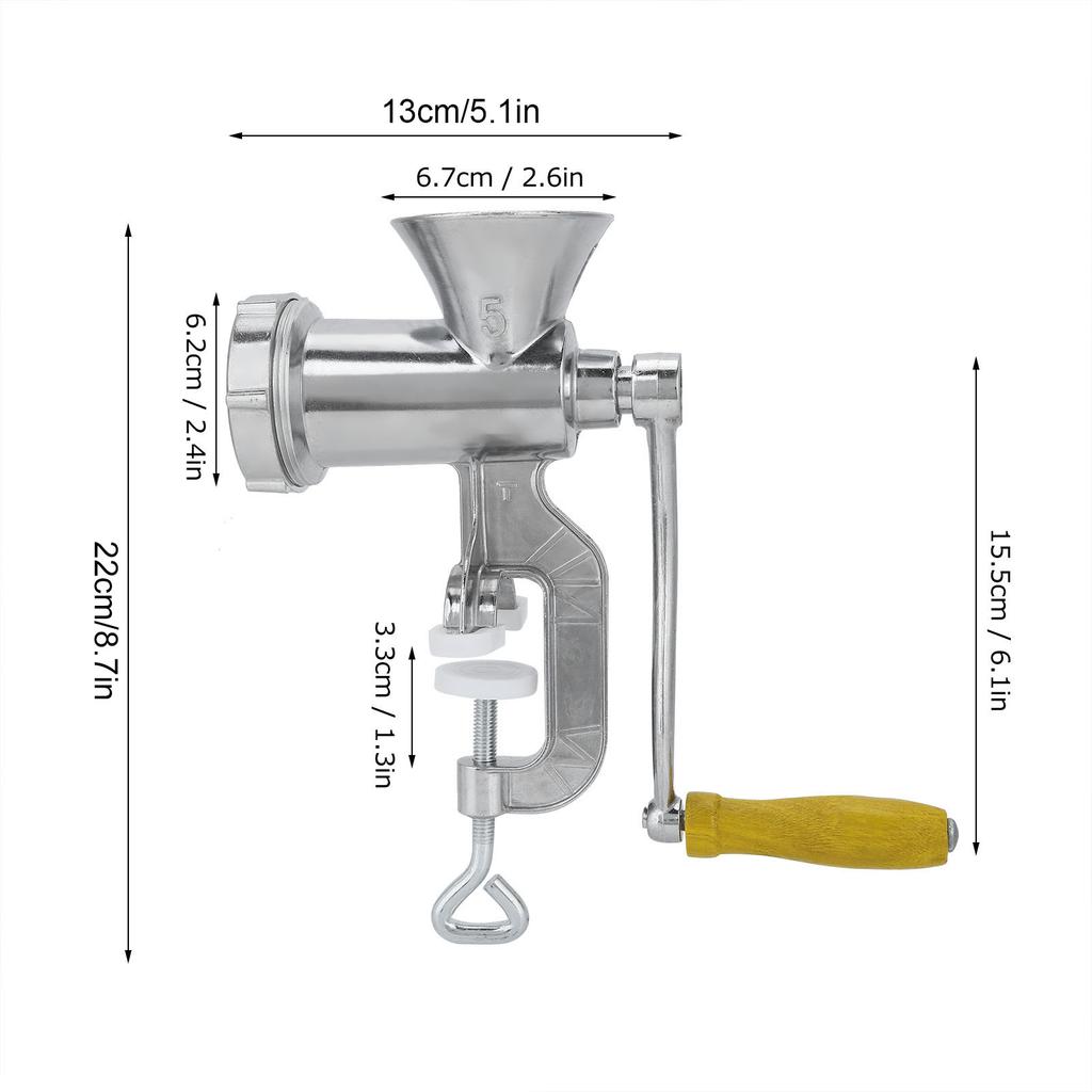 Household Aluminum Alloy Manual Sausage Meat Grinder Pepper Spice Grinding Machine Kitchen Tool