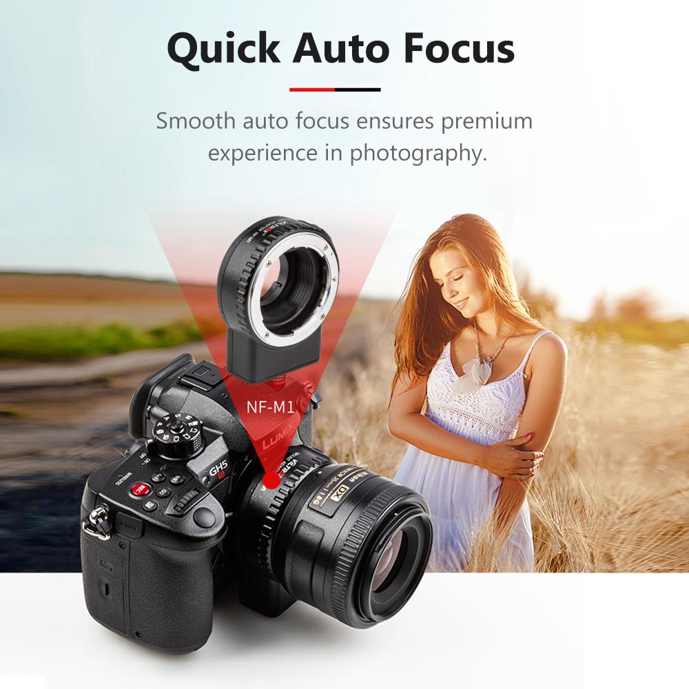 Адаптер для крепления объектива с автофокусом Viltrox NF-M1, поддержка передачи VR EXIF, совместимый с Nikon F