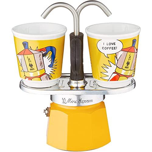 Bialetti Mini Express Lichtenstein Moka Pot 100ml Yellow/Silver
