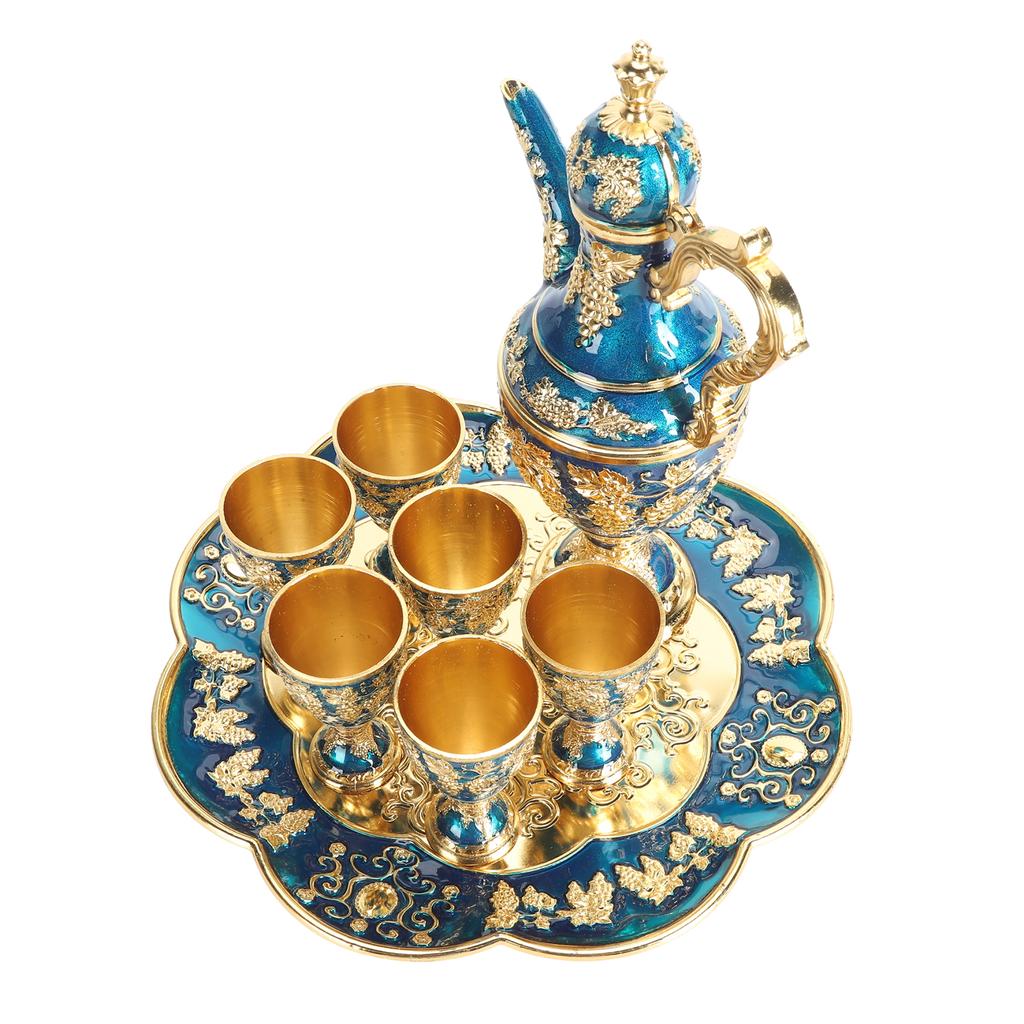 Metal Wine Pot Kit Rustproof Waterproof Zinc Alloy Coffee Pot Set Decorative Exquisite Vintage Pot