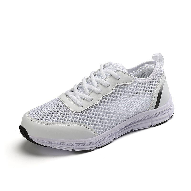 Spring New Comfortable and Lightweight Casual Sports Shoes with Flat Bottom Anti Slip Breathable Fashionable and Versatile Hollow Out Women's Shoes