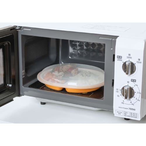 Komori Resin Bento Lunch Plate, Rakuben, Round, Green, Approx. 25.5cm W x 21.5cm D x 5cm H, Includes Lid, No Plastic Wrap Required, Made in Japan