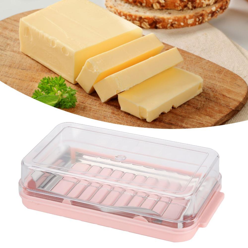Transparent Cover Butter Storage Container 2 in 1 Design Butter Dispenser Slicer Restaurant Use