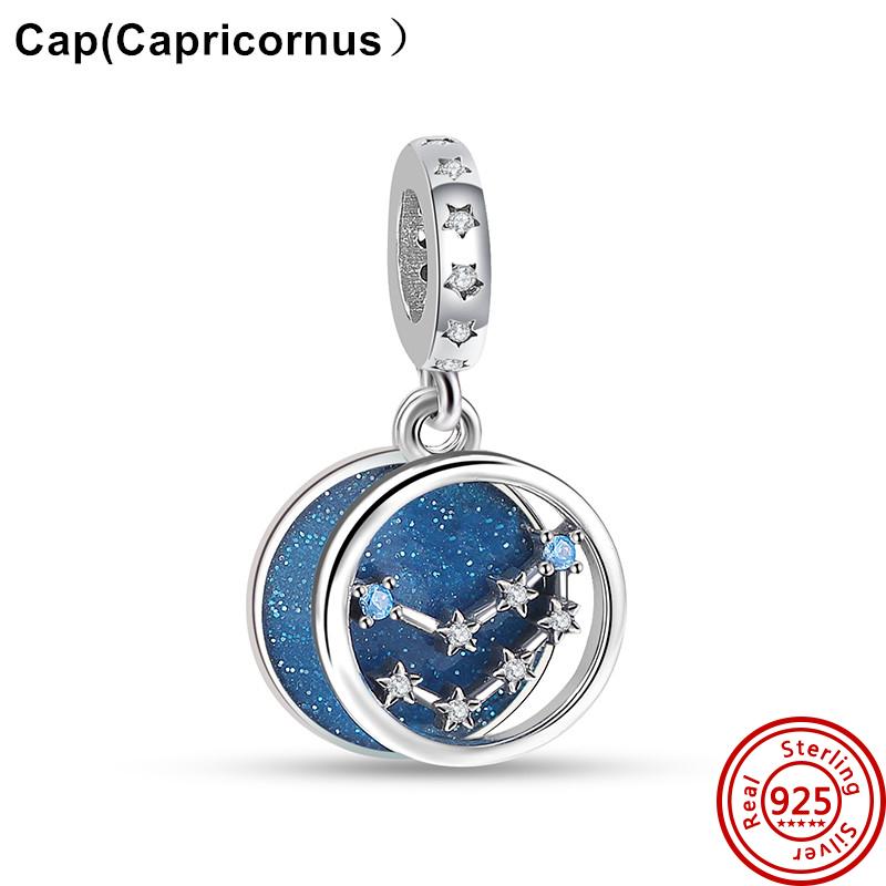 925 Серебро Голубые Глаза Бабочка Пингвин Кит Облако 12 Бусины Созвездия подходят Оригинальные Подвески Браслет DIY Женские Ювелирные Изделия