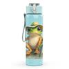 1PC Green Frog Leaf Swing Cartoon 750ml Color Plastic Sports Water Bottle Leakproof Flip Straw Lid Suitable for Sports Office Home Use