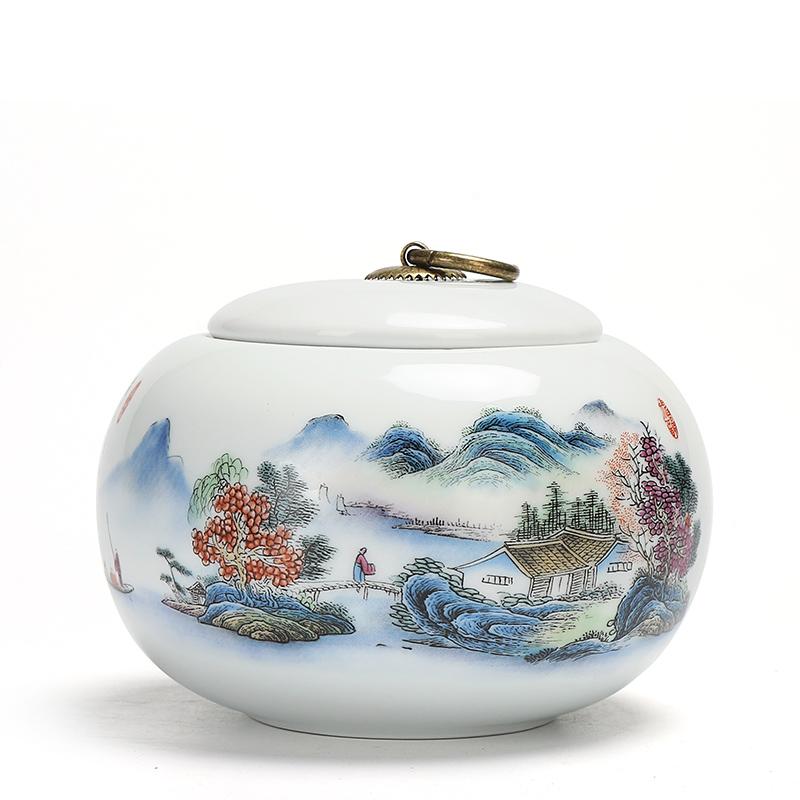 Керамика с китайским пейзажным узором, контейнер для чая, бытовые герметичные резервуары для хранения сухофруктов, портативные коробки для чая, контейнеры Tieguanyin