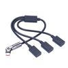 Поворотный на 180 градусов Type-C удлинитель, 1 штекер на 3 гнезда, USB-кабель, адаптер питания, разветвитель для смартфона