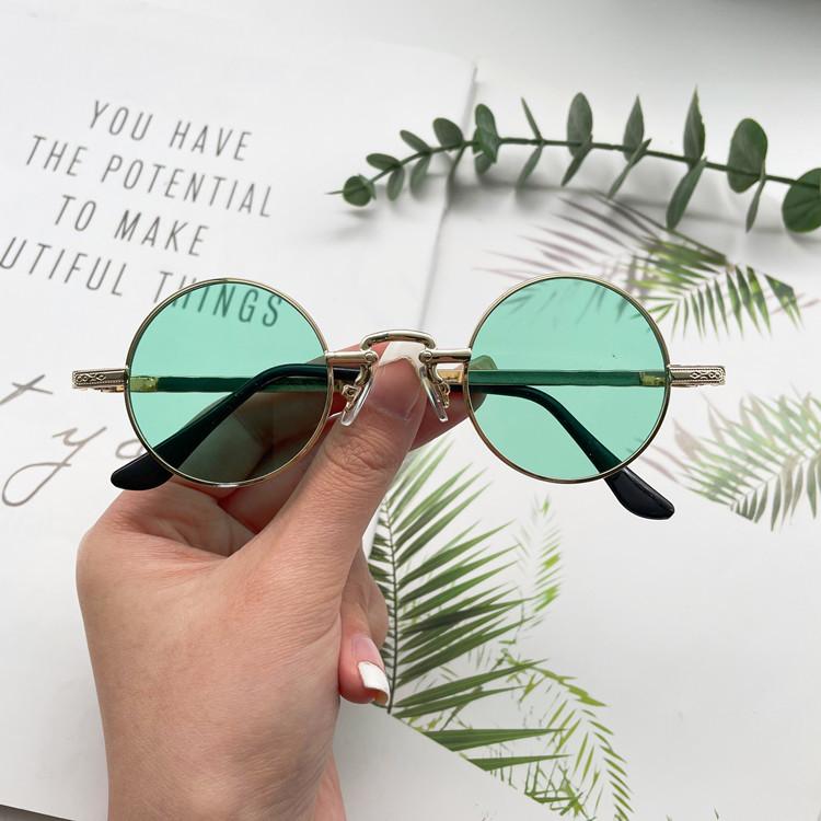 Ретро-очки в стиле хип-хоп, маленькая круглая оправа, уличные мини-очки, забавные солнцезащитные очки, маленькие очки Prince