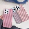 Розово-черный полосатый противоударный чехол для телефона для iPhone 17 17E 16 15 14 13 12 11 Pro Max Y2K Стильный прочный защитный чехол