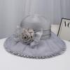 British style mesh gauze hat spring and summer new women's sunscreen big eaves flower lace sunshade fashionable and elegant top hat
