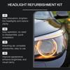 Homonth Headlight Lens Restoration System Removing Oxidation Dirt Car Headlight Maintenance Retreading Clean Kits For Car Headlight Restoration
