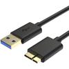 USB 3.0 Cable - Phonillico - Male A To Micro B - 1m - Compatible External Hard Drives