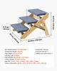 VEVOR Wood Pet Stairs, 3-Step Dog Stairs for Beds, Sofa & Cars, 68 kg Load Capacity, Floded Flat Design