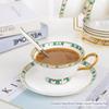 European-Style Hand-Painted Bone China Gold Coffee Cup with Spoon - Elegant Gift for Home, Office, or Outdoor Use
