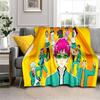 Anime Kusuo Saiki Peeker Customized Blanket Plush Flannel Decoration Bed Home Throw Sofa Blankets Unisex Children Boys Gifts