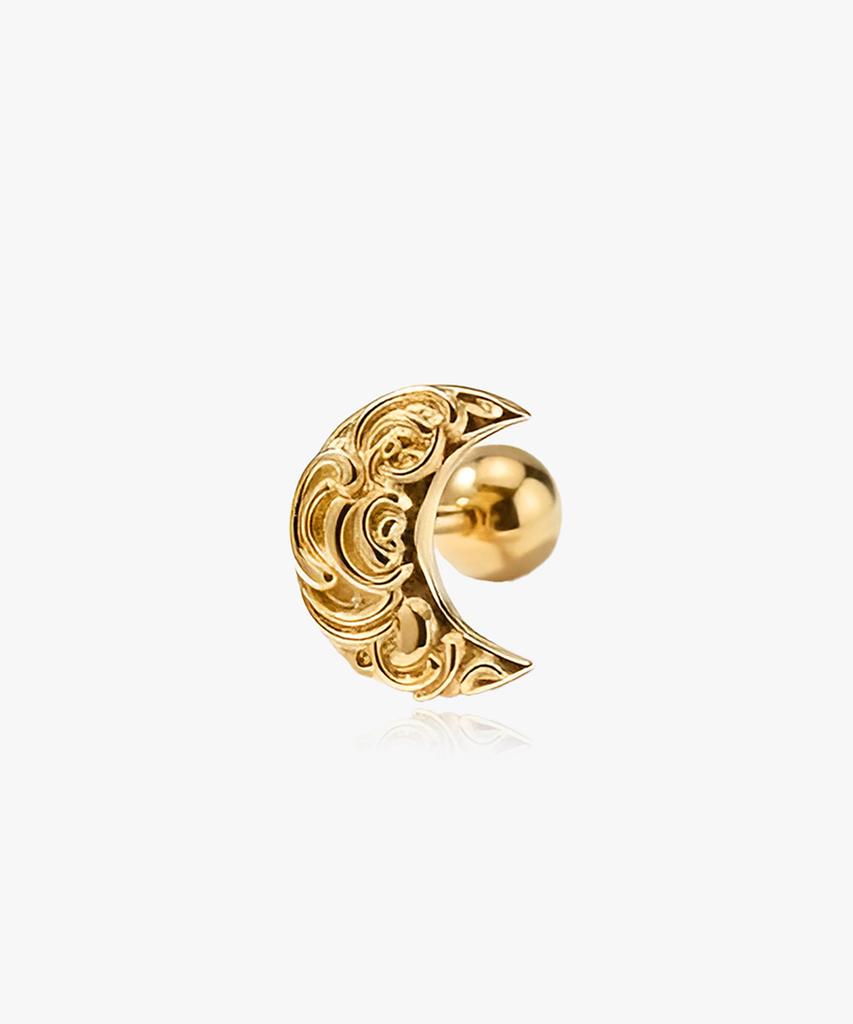 Helene Jewelry Пирсинг в форме волны и луны из стерлингового серебра 925 пробы
