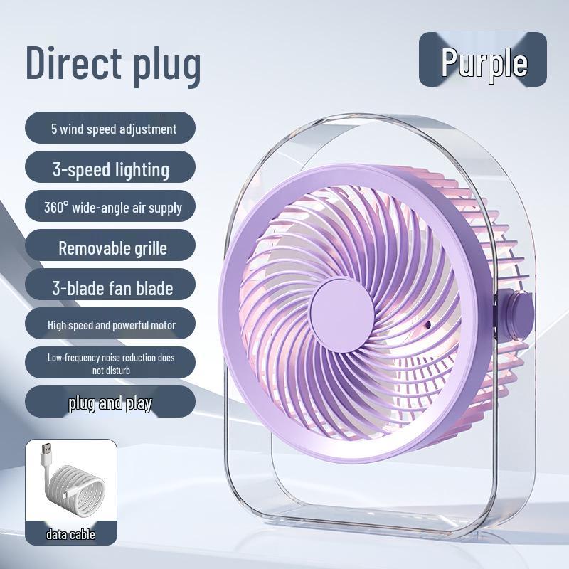 2026 Multi-functional Portable USB Desktop Light Fan for Dormitory Use