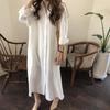 Korean Style Long Over-the-Knee Turn-Down Collar Cardigan Shirt for Women's Spring/Summer Sun Protection