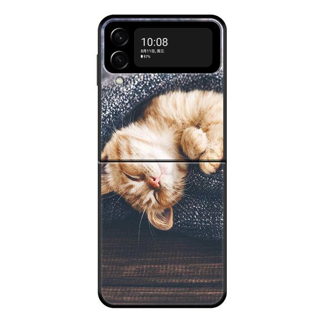 Жесткий чехол для телефона с милым котом и котенком для Samsung Zflip3 Zflip Z Flip3 5g Flip