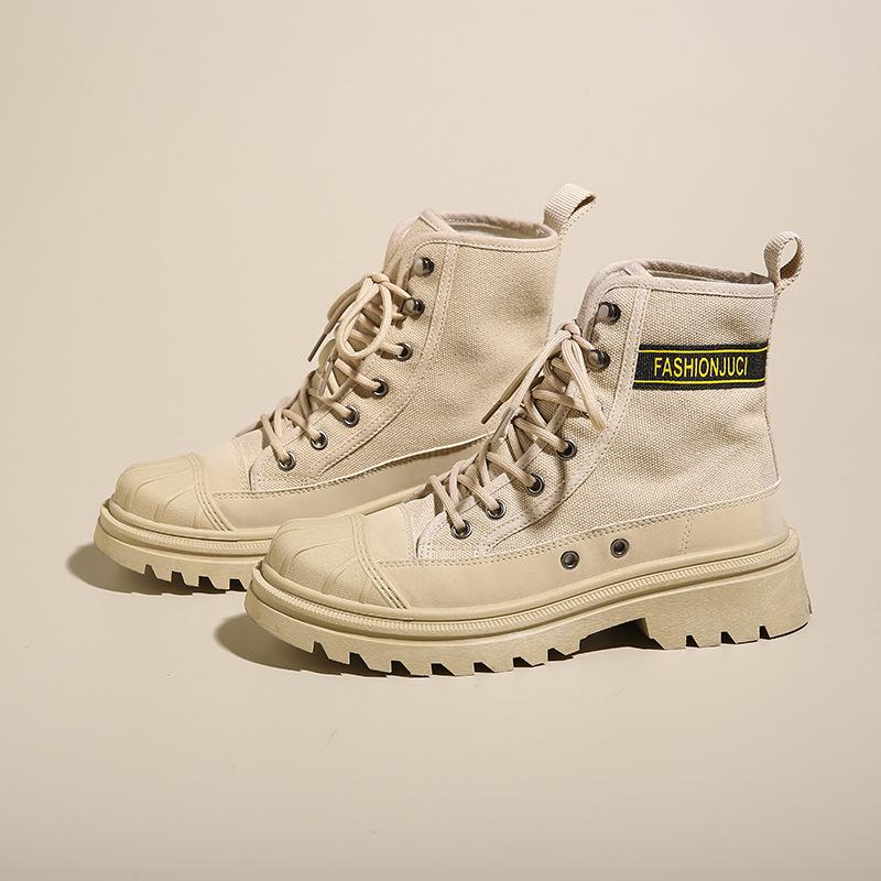 Ботинки мотоциклетные женские летние на толстой подошве, с коротким голенищем, сетчатые, красные, рабочие, локомотивные, короткие, из парусины деним Shell Head