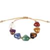 Creative Love Bead Beads Heart Bracelet Vintage Ins Style Colorful Crystal Bracelet Adjustable Rainbow Stone Bracelet Couple
