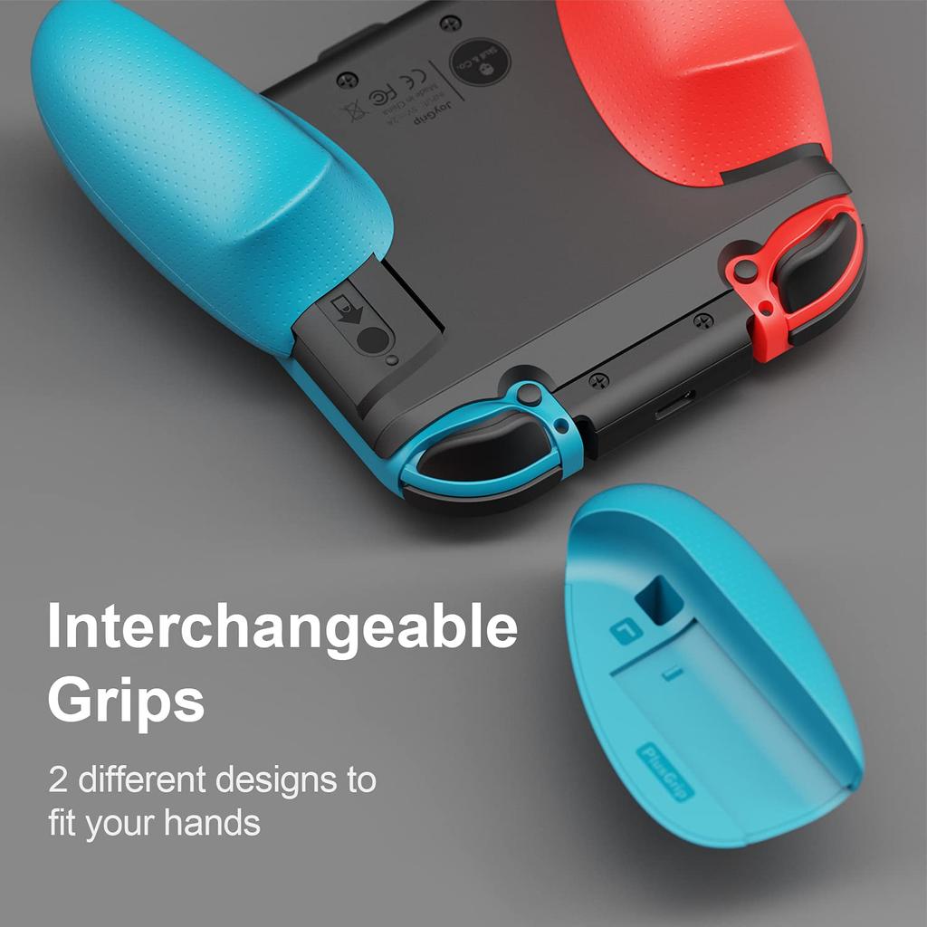 Перезаряжаемый JoyGrip в виде черепа для Nintendo Switch Неоновый красный Неоновый синий и Ко. JoyGrip - +