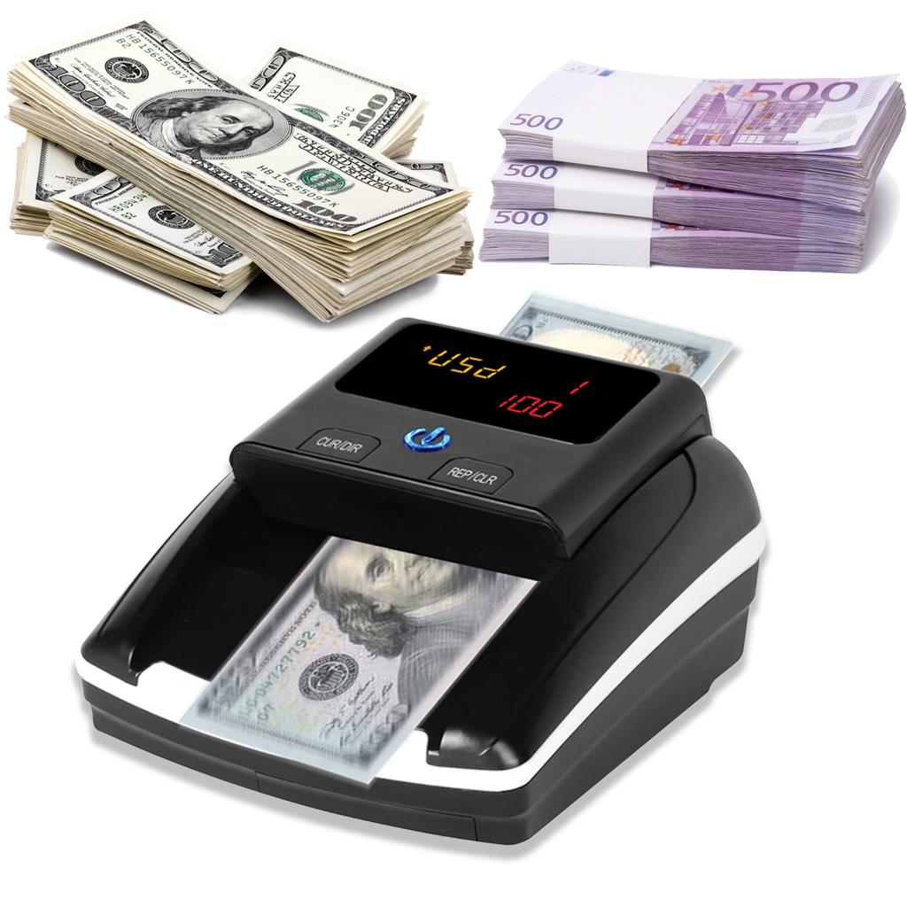Portable Mini Money Counter Counterfeit Bill Detector Automatic Money Detection By UV MG IR Image