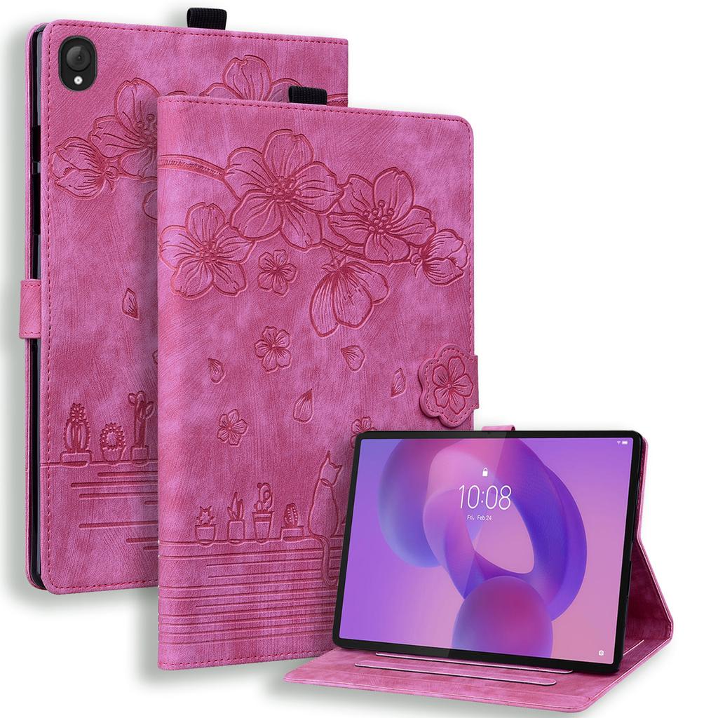 Чехол для Lenovo Tab K10C/Tab E10C с отделениями для карт, кожаный чехол-подставка для планшета, обложка-фолио, Цветок, Кот