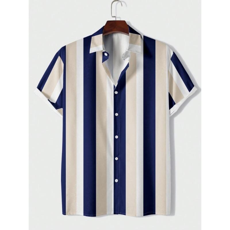 Мужская рубашка с короткими рукавами с принтом головы быка, летняя рубашка с короткими рукавами для улицы, городская повседневная модная мужская рубашка