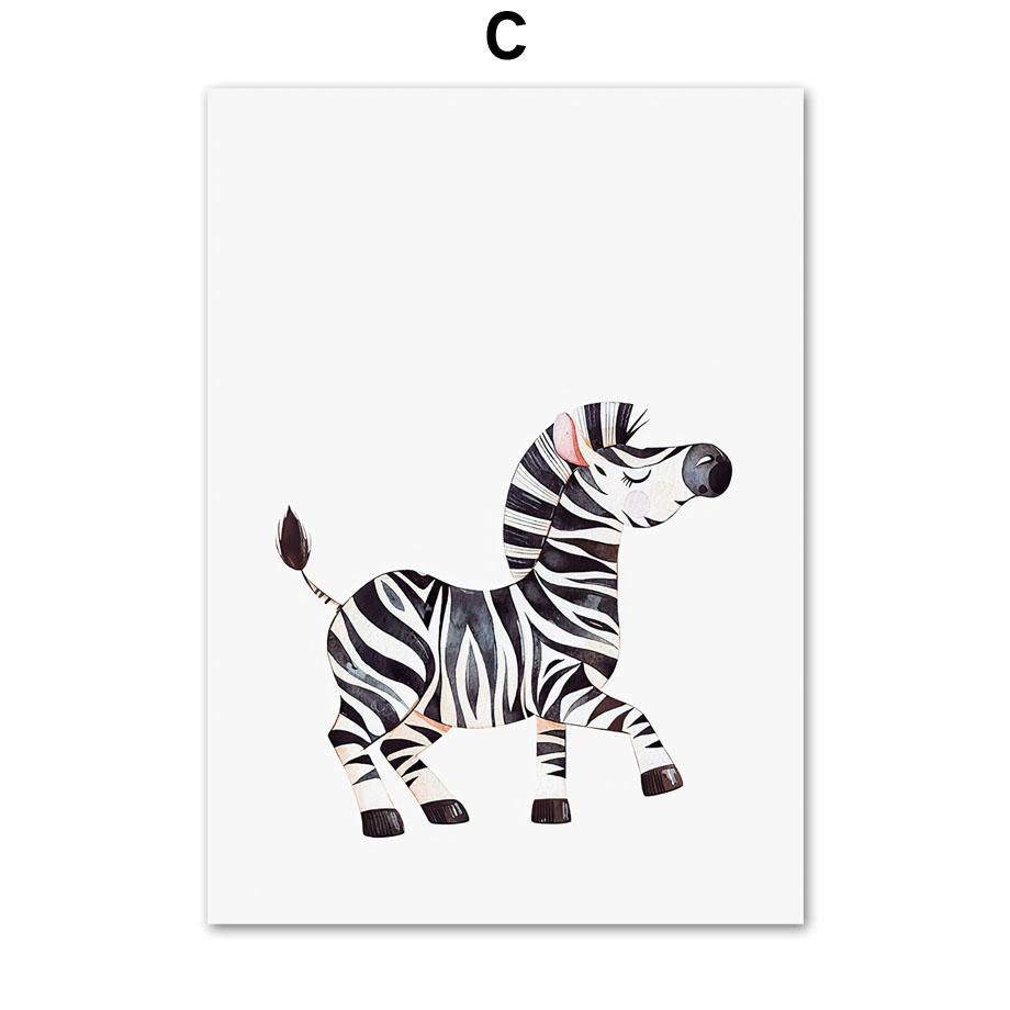 Слон, Жираф, Лев, Зебра, Бегемот, Сурикат, детские постеры и принт, мультяшная настенная живопись на холсте, детская комната, домашний декор