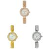 Womens Jewelry Style Metal Watch With Quartz Core And Flower Dial Design