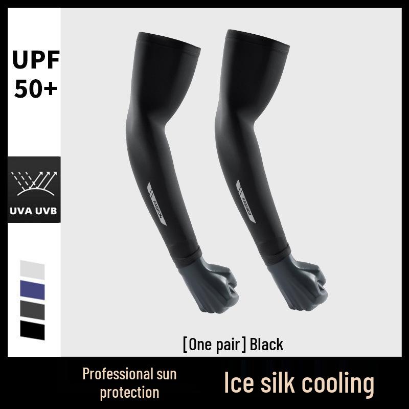 Premium Anti-UV Ice Silk Arm Sleeves for Men - Ultra-thin, Cool, Breathable Sun Protection for Cycling and Outdoor Activities.
