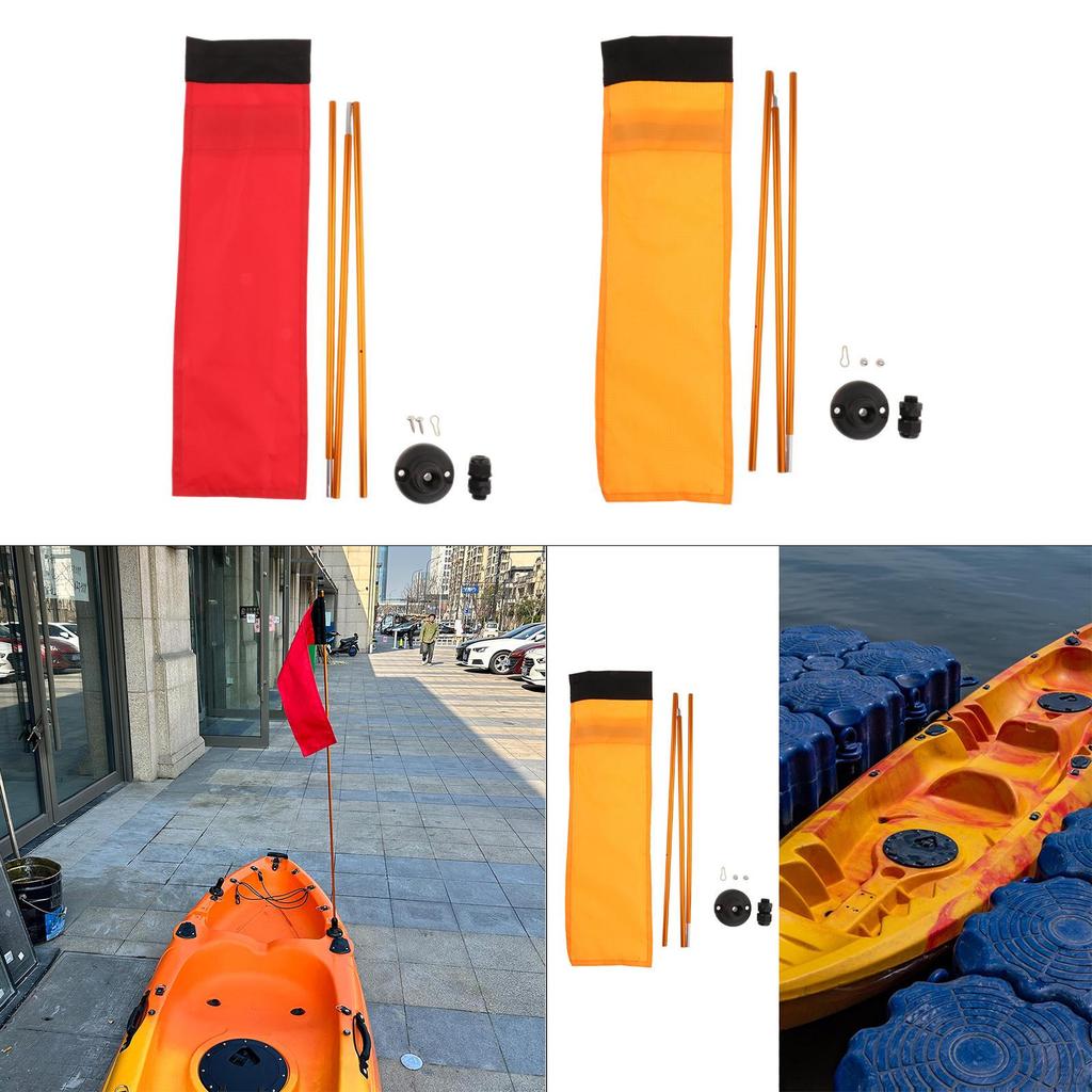 Kayak Flag Base Kit Accessory High Visibility Easy Installation Multifunctional for Boats Aluminum