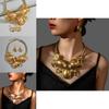 Handcrafted Gold And Silver Alloy Jewelry Set With Geometric Animal Patterns For Trendy Women