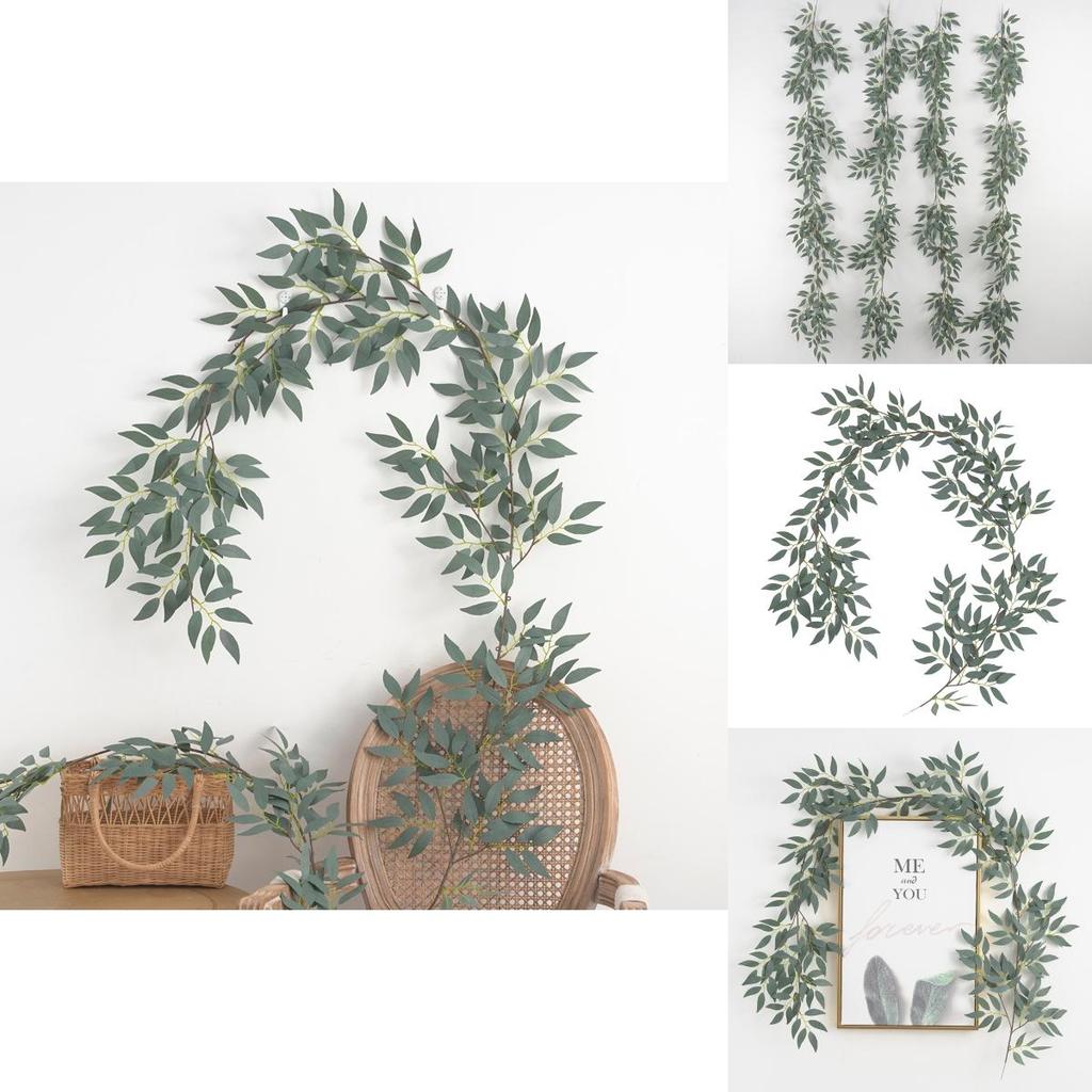 Wedding Background Vine With Eucalyptus Leaves For Photography And Home Decor 172cm