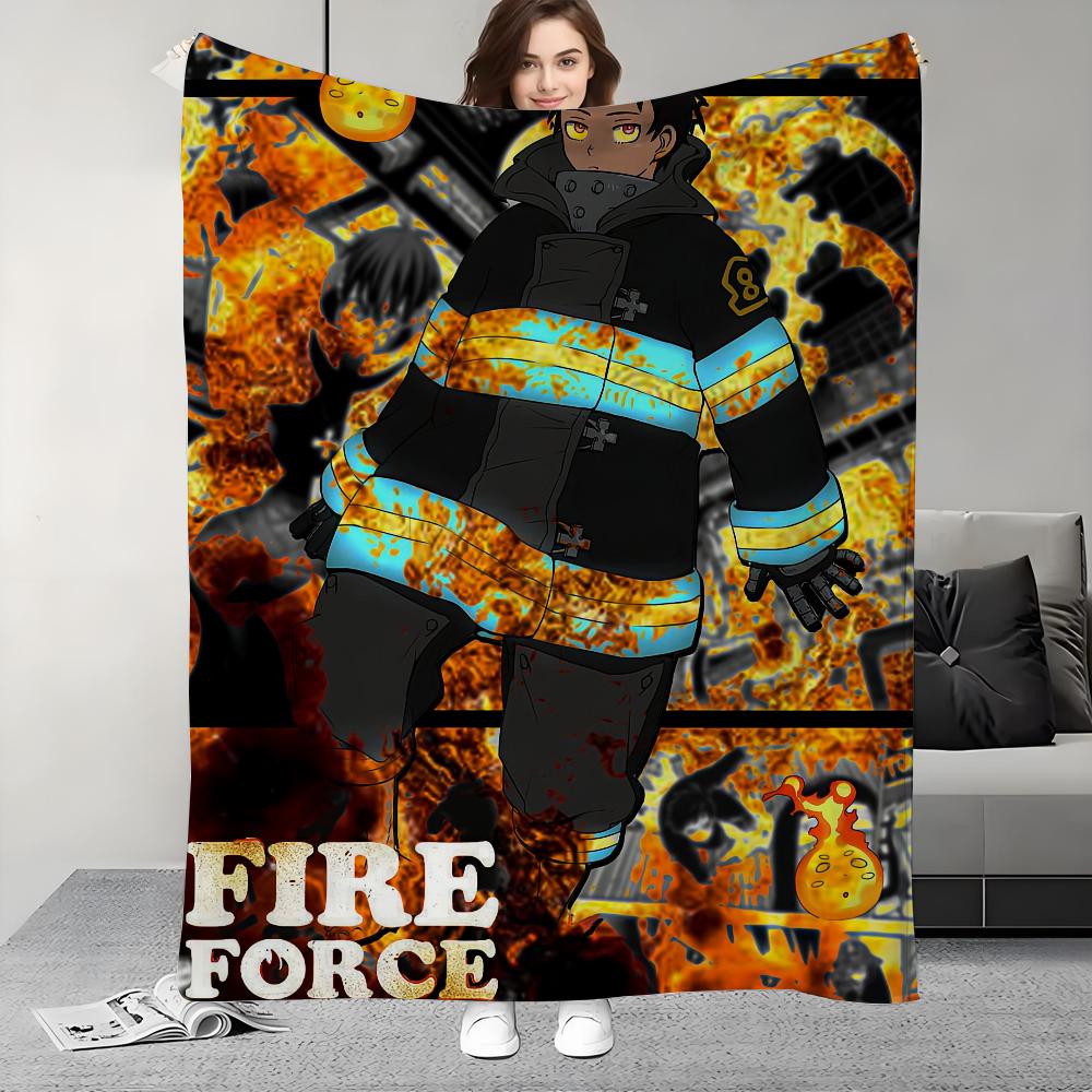 ANIME F-Fire COOL F-force Blanket Design Lightweight For Dorms, Naps, Living Room, Office,Sofa,All-Season