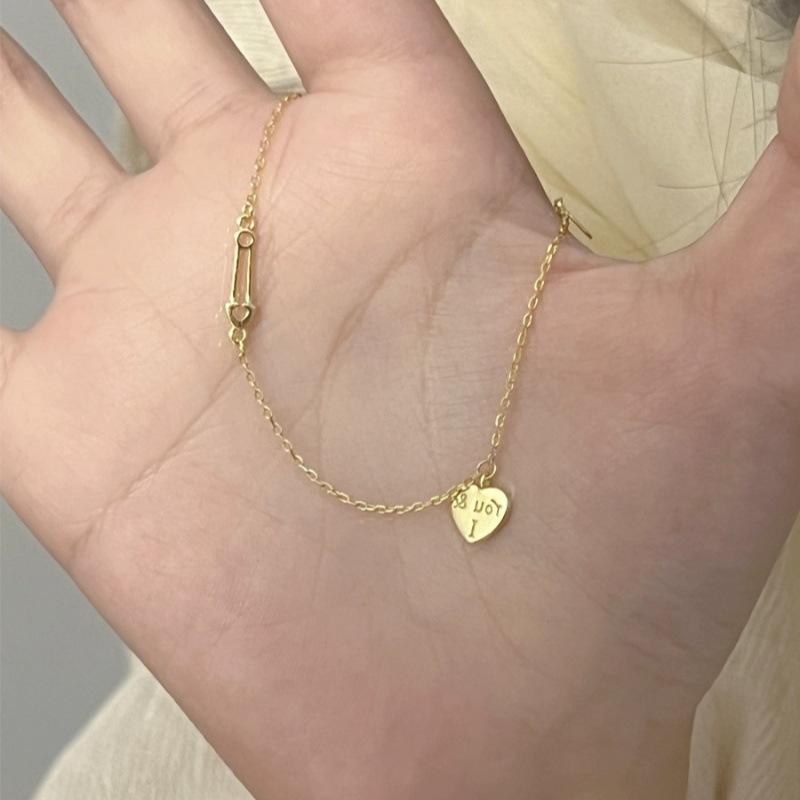 Special-Interest Design S925 Silver Bracelet Women's Ins High-Grade Simple Letter Love Very Fine Girlfriends Bracelet