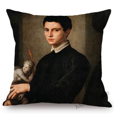Home Decor Art European Oil Painting Poseidon Venus Sofa Throw Pillow Case Florentine Style Agnolo Bronzino Linen Cushion Cover