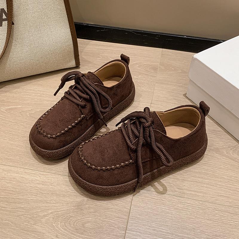 Туфли-бисквиты на платформе женские 2025 весна и осень новые ретро повседневный спортивный стиль туфли-кенгуру британский стиль туфли Doudou