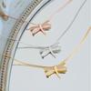 ANENJERY Zircon Dragonfly Necklace Ladies Elegant Clavicle Chain Korea Fashion Jewelry Gift