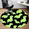 1pc Dino Green Office Round Area Rug, Under Office Chairs Bedroom Living Room Home Decor, Room Deco, Available in Various Sizes