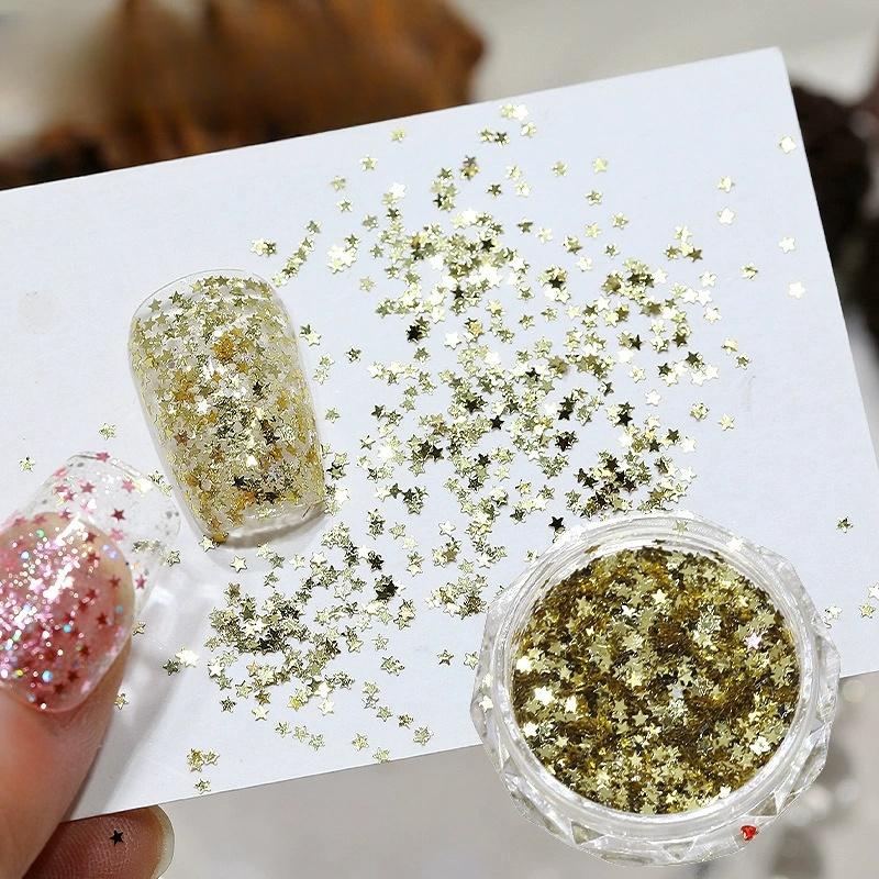1mm Mini Sparkling Star Nail Glitter Sparkling Pentagram Nail Decoration Nail Salon Design Cute Accessories DIY Nail Art Design